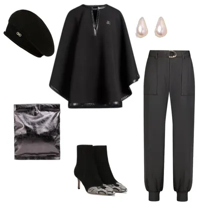 Monochrome Black Outfit: Chic Winter Style With Western Boots