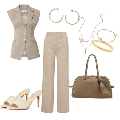 Beige Chic Elegance Ensemble