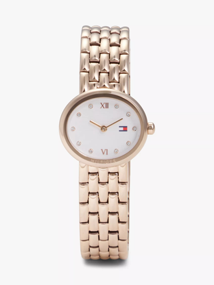 25MM Oval Crystal Accent Link Watch