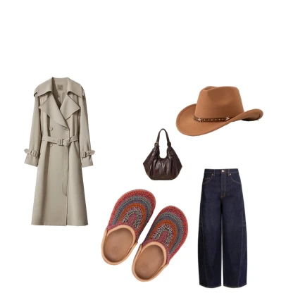 Cold Texas: Western-Chic Layered Trench Coat Outfit