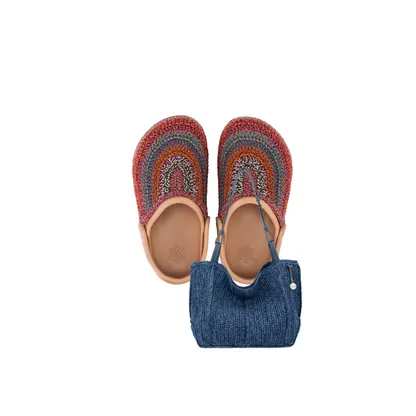 Rainbow Crochet Clog & Tote Outfit for Everyday Style