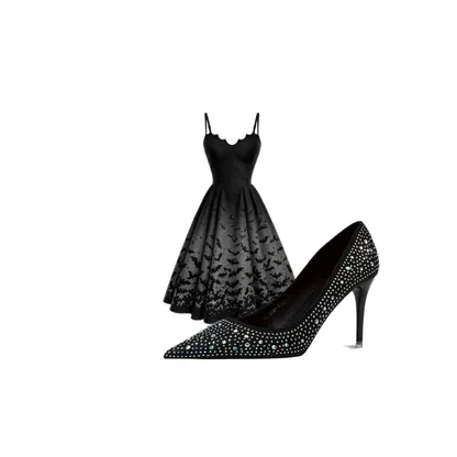 Sparkling Summer Night: Rhinestone Heels & Elegant Dress Look