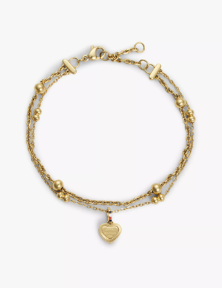 Heart Charm Double-Layered Bracelet