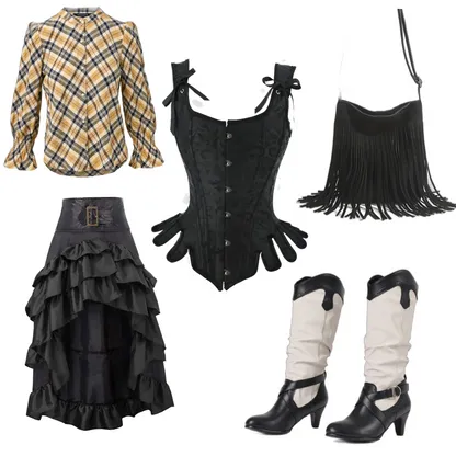 Stunning Black Gothic Steampunk Halloween Outfit for Women