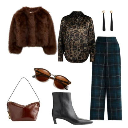 Fluffy Faux Fur & Wide Leg Trousers: Chic Winter Outfit