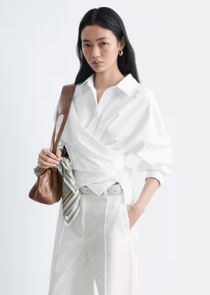 Tie-Waist Cotton Shirt 1