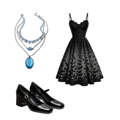 Bat Halloween Outfit: Chic Dress & Mary Jane Pumps
