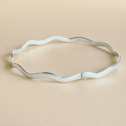Silver Wave Bracelet with Amazonite  FRANKIE AND EUGENE