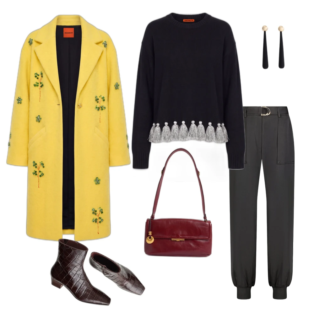Elegant Black & Gold Outfit with a Playful Twist