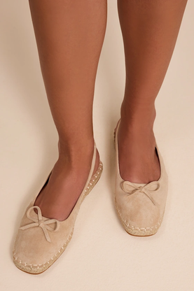 Risa Beige Suede Slingback Flatform Espadrilles 1