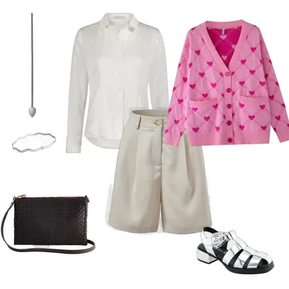 Joyful Casual Summer Outfit with Cardigan and Sandals
