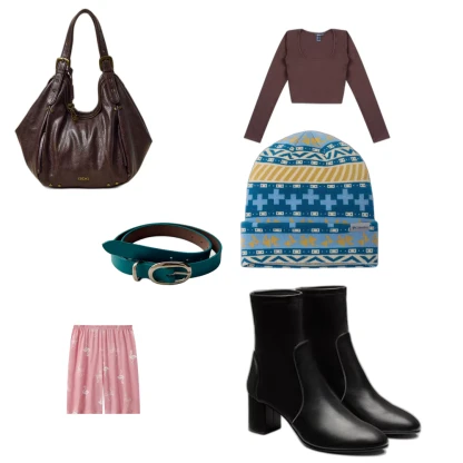 Effortless Autumn Lounge Outfit with Flamingo Shorts & Booties
