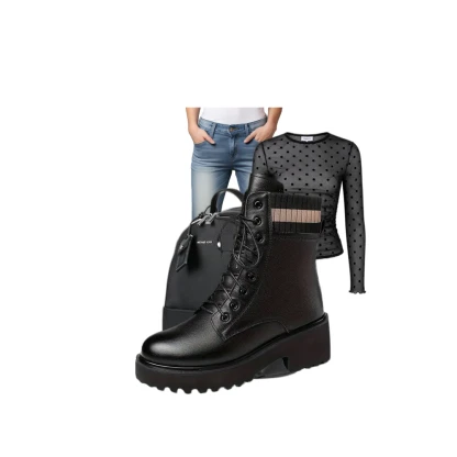 Winter Cozy Outfit: Polka Dot Mesh Top & Straight Leg Jeans